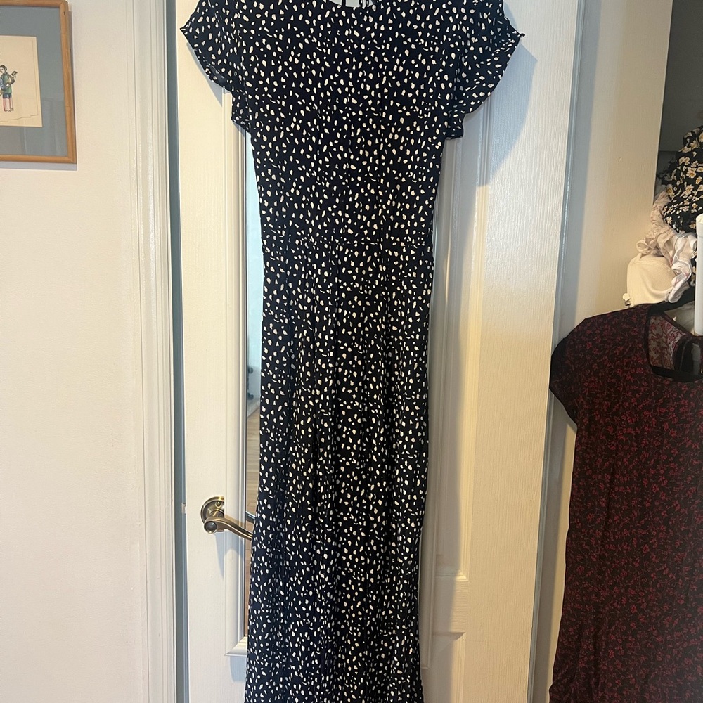 Elegant Black and White Polka Dot Dress